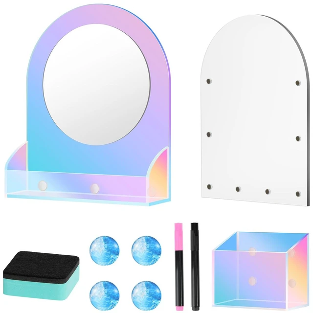 Main image of 10Pcs Locker Accessories for Girls, Back to School Supplies Includes an acrylic board, locker mirror, eraser, pen holder, 2 marker pens and 4 round magnets for metal surfaces