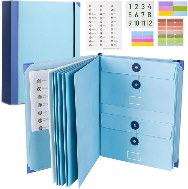 Main image of Document Organizer, Emergency Document Organizer - Veleron Life Organizer for Important Papers, Emergency Binder, Birth Certificates, Social Security Cards, Passports, Photos, and Letters