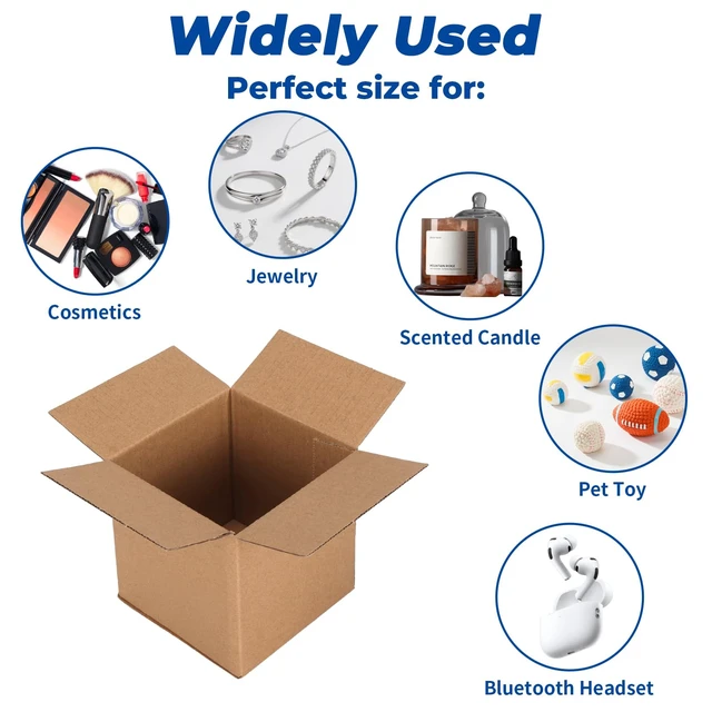 Alt view image 4 of 7 - 30 Packs 4x4x4 Shipping Boxes for Small Business, Corrugated Cardboard Boxes Bulk for Shipping Packing Mailing