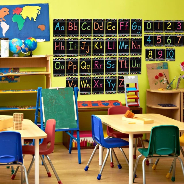 Alt view image 2 of 6 - Bulletin Board Letters - ABC Alphabet Poster Classroom Decorating Set Toddler English Poster Kindergarten Elementary Classroom Nursery Home Wall DecorationBlackboards
