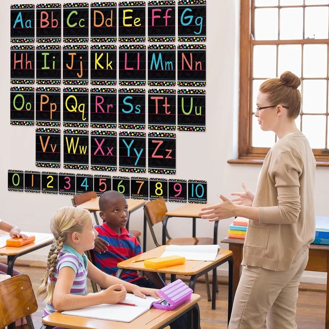 Alt view image 3 of 6 - Bulletin Board Letters - ABC Alphabet Poster Classroom Decorating Set Toddler English Poster Kindergarten Elementary Classroom Nursery Home Wall DecorationBlackboards