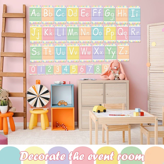 Alt view image 3 of 7 - Bulletin Board Letters - ABC Alphabet Poster Classroom Decorating Set Toddler English Poster Kindergarten Elementary Classroom Nursery Home Wall DecorationSoft Tones