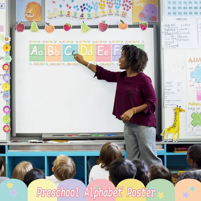 Alt view image 2 of 7 - Bulletin Board Letters - ABC Alphabet Poster Classroom Decorating Set Toddler English Poster Kindergarten Elementary Classroom Nursery Home Wall DecorationSoft Tones