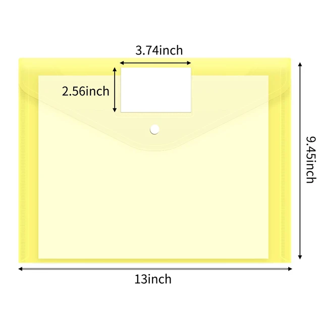 Alt view image 2 of 7 - 48pcs Plastic Envelopes Poly Envelopes, Clear Document Folders with Snap Button Closure, Letter Size, A4 Size with Label Pocket for School Home Work Office Organization, 8 Colors