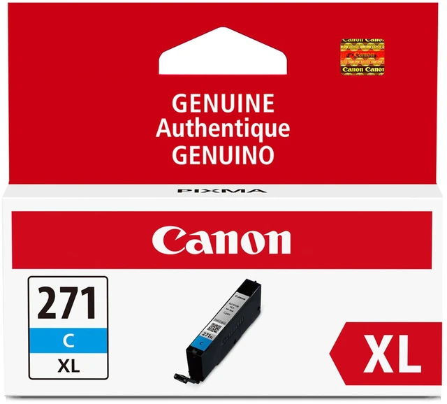 Main image of CLI-271XL Genuine Cyan Ink Tank, Compatible with MG6820, MG6821, MG6822, MG5720, MG5721, MG5722, MG7720, TS5020, TS6020, TS8020, and TS9020 (Optional) Printers