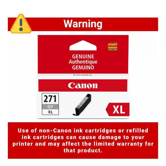 Alt view image 3 of 7 - CLI-271XL Genuine Gray Ink Tank, Compatible with MG7720, TS8020, and TS9020 (Optional) Printers