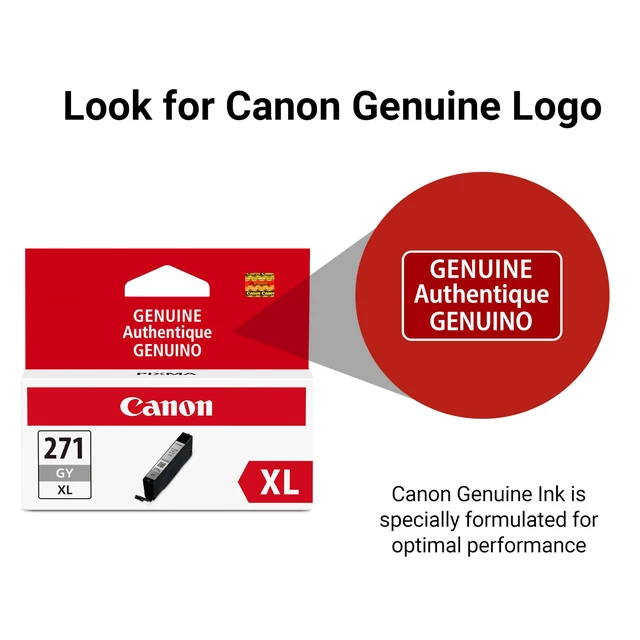Alt view image 5 of 7 - CLI-271XL Genuine Gray Ink Tank, Compatible with MG7720, TS8020, and TS9020 (Optional) Printers