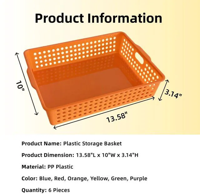 Alt view image 5 of 7 - 6 Pack Plastic Turn in Paper Trays for Classroom, Bin Baskets,Bright Color Organizing Desk Organizers for School Supplies, Classroom Organization and Storage Tray Holds 4A Paper