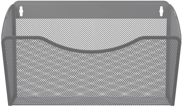 Main image of Wall File Organizer, Metal Mesh Hanging File Folder Holder for Letter/A4 Size Folders, Vertical Wall Mount Mail Sorter for Office Paperwork, Classroom, Silver