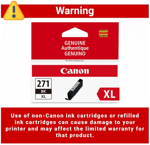 Alt view image 3 of 7 - CLI-271XL Genuine Black Ink Tank, Compatible with MG6820, MG6821, MG6822, MG5720, MG5721, MG5722, MG7720, TS5020, TS6020, TS8020, and TS9020 (Optional) Printers
