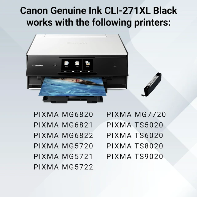 Alt view image 6 of 7 - CLI-271XL Genuine Black Ink Tank, Compatible with MG6820, MG6821, MG6822, MG5720, MG5721, MG5722, MG7720, TS5020, TS6020, TS8020, and TS9020 (Optional) Printers