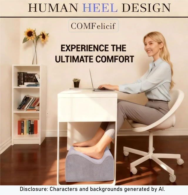 Alt view image 2 of 7 - Work Foot Rest Under Desk,Comfort Foot Rest for Couch Foot Rest For Under Desk at Work,At Soft Ergonomic Footrest, Support Foot Pillow,Heel Chair,Leg Elevation Pillow Light Grey