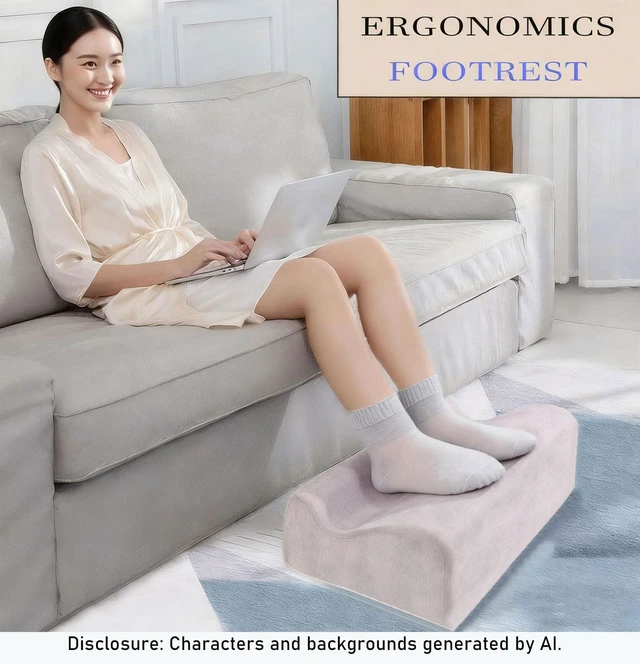 Alt view image 3 of 7 - Work Foot Rest Under Desk,Comfort Foot Rest for Couch Foot Rest For Under Desk at Work,At Soft Ergonomic Footrest, Support Foot Pillow,Heel Chair,Leg Elevation Pillow Light Grey