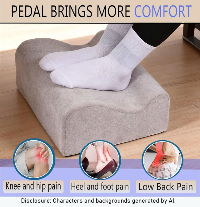 Alt view image 4 of 7 - Work Foot Rest Under Desk,Comfort Foot Rest for Couch Foot Rest For Under Desk at Work,At Soft Ergonomic Footrest, Support Foot Pillow,Heel Chair,Leg Elevation Pillow Light Grey