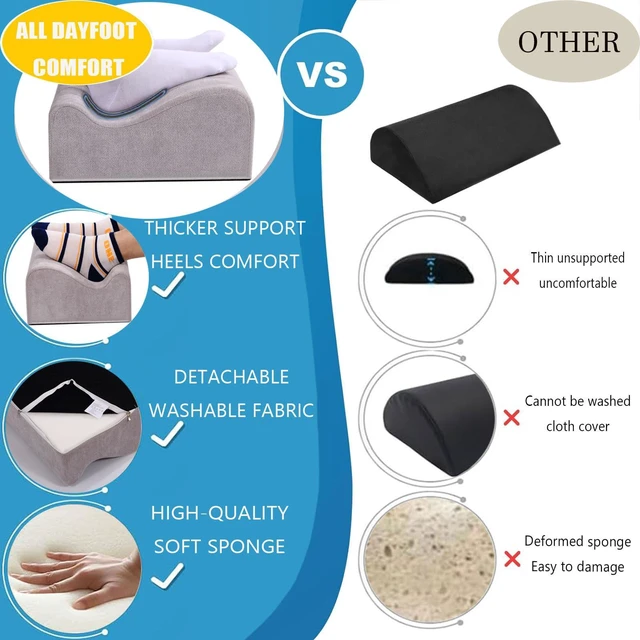 Alt view image 7 of 7 - Work Foot Rest Under Desk,Comfort Foot Rest for Couch Foot Rest For Under Desk at Work,At Soft Ergonomic Footrest, Support Foot Pillow,Heel Chair,Leg Elevation Pillow Light Grey