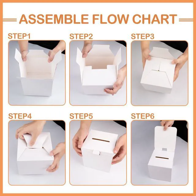 Alt view image 4 of 6 - Raffle Box,36 Pack Raffle Boxes with Slot Cardboard Ballot Boxes and Removable Header for Collecting Business Card Voting Contest (White)