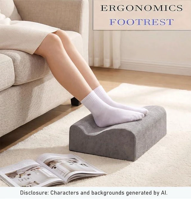 Alt view image 3 of 7 - Work Foot Rest Under Desk,Comfort Foot Rest for Couch Foot Rest For Under Desk at Work,At Soft Ergonomic Footrest,Support Foot Pillow,Heel Chair,Leg Elevation Pillow Dark gray