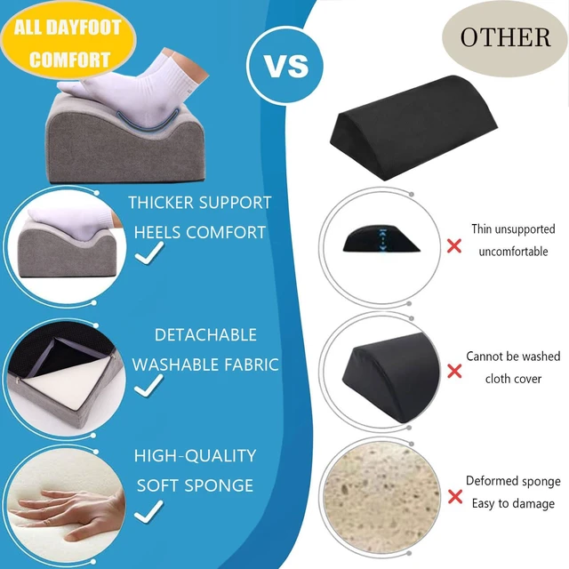 Alt view image 7 of 7 - Work Foot Rest Under Desk,Comfort Foot Rest for Couch Foot Rest For Under Desk at Work,At Soft Ergonomic Footrest,Support Foot Pillow,Heel Chair,Leg Elevation Pillow Dark gray