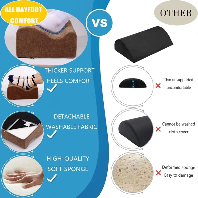 Alt view image 7 of 7 - Work Foot Rest Under Desk,Comfort Foot Rest for Couch Foot Rest For Under Desk at Work,At Soft Ergonomic Footrest,Support Foot Pillow,Heel Chair,Leg Elevation Pillow Brown