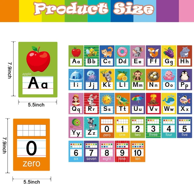 Alt view image 4 of 7 - Alphabet Letters for Wall - ABC Alphabet Poster Classroom Wall Alphabet Alphabet Wall Chart Kindergarten Elementary Classroom Wall Decor Daycare Homeschool Supplies (Multi-Colored)