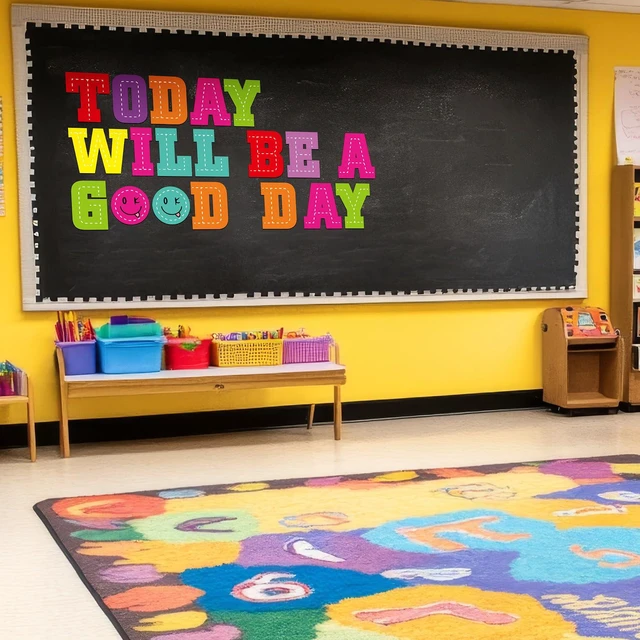 Alt view image 6 of 6 - 136 Pcs 12 in Extra Large Bulletin Board Letter Bright Classroom Wall Decor Giant Alphabet Letter Cutout, Colorful Stitched, Big Sticker, Punctuation with Adhesive Dot, Rainbow Poster School Decor