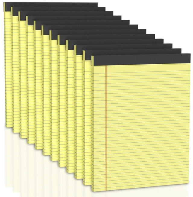 Main image of Legal Pads 8.5 x 11 College Ruled, 12 Pack Yellow Legal Note Pads 8.5 x 11 Perforated Paper Tablets 8-1/2 x 11 Narrow Ruled Writing Note Pads 30 Sheets Pads of Paper Notepads Yellow Notebook Notepad
