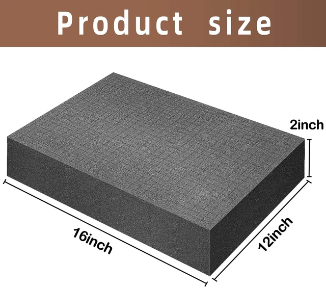 Alt view image 2 of 6 - 4 Pcs Pick Apart Foam Insert, 16'' x 12'' x 2'' Pre Cube Sheet Foams Foam Block with Auxiliary Grids, Elastic Packing Foams for Board Game Box Cases Storage Drawer