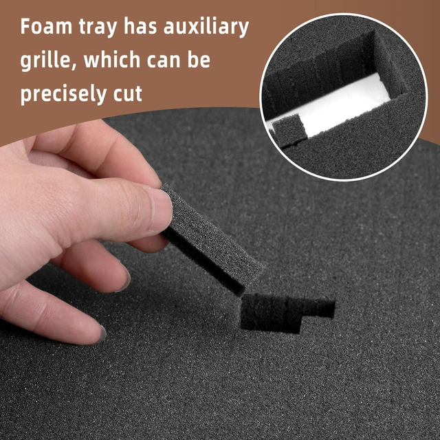 Alt view image 4 of 6 - 4 Pcs Pick and Pluck Foam- 12 x 12 x 2 Inch Pick Apart Foam Insert- Pluck Pre Cube Sheet Foams with Bottom Use for Board Game Box Cases Storage Drawer
