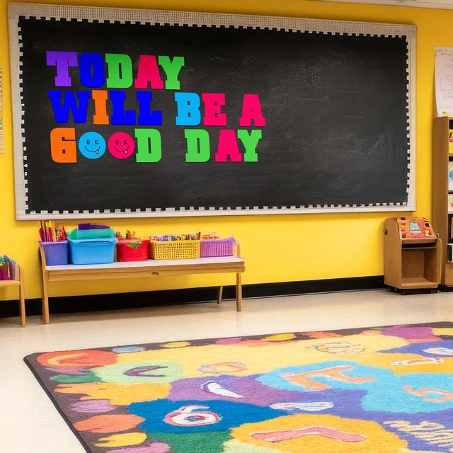 Alt view image 6 of 6 - 136 Pcs 12 in Extra Large Bulletin Board Letter Bright Classroom Wall Decor Giant Alphabet Letter Cutout, Neon Smile Face, Big Sticker, Punctuation with Adhesive Dot, Rainbow Classroom School Decor