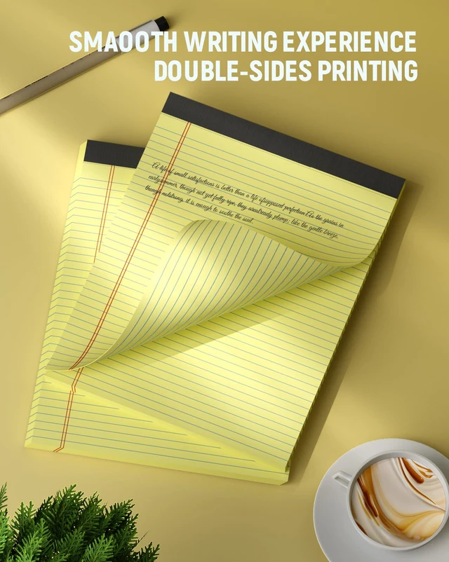 Alt view image 4 of 7 - 24 Pack Legal Pads 8.5 x 11 College Ruled Writing Pads, 720 Sheets Notepads Legal Note Pads 8.5 x 11 Narrow Ruled Lined Paper Pads, Perforated Notepads Notebook Yellow Paper Tablets Notepad 8.5 x 11