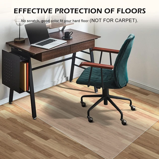 Alt view image 3 of 6 - Clear Chair Mat, 47"x36" Office Chair Mat for Hard Floors, Vinyl Desk Chair Mat Protector for Hard Surface (Clear)