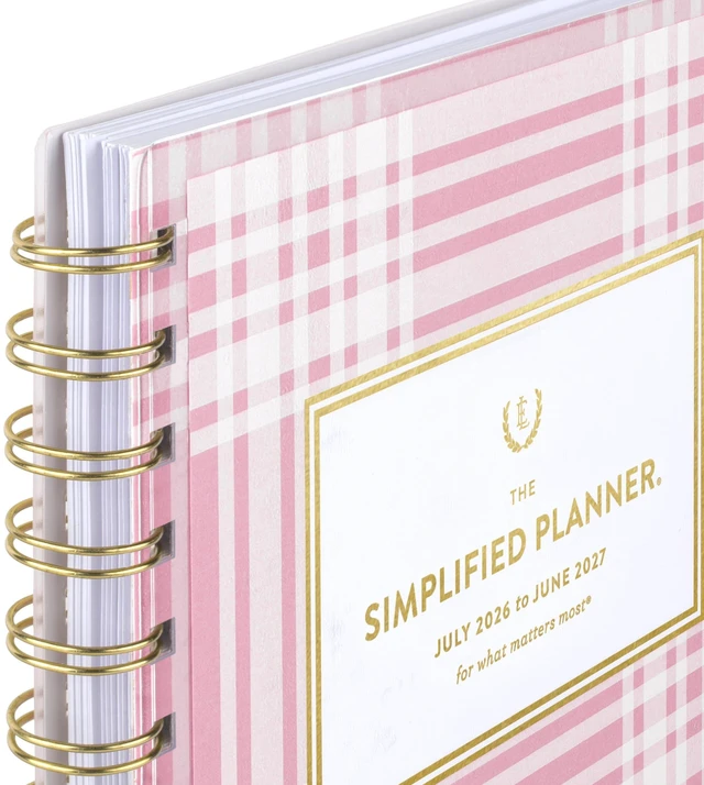 Alt view image 7 of 7 - Planner 2026-2027 Weekly & Monthly Academic 12-Month July-June, 5-1/2" x 8-1/2", Front Cover Pocket, Simplified by Emily Ley, Oversized Plaid (EL51-201A)