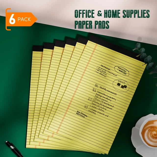 Alt view image 7 of 7 - Yellow Legal Pads 8.5 x 14 Note Pads, 6 Pack 8.5 x 14 Legal Notepads Wide Ruled Lined Paper Pads, Micro Perforated Yellow Writing Paper, 30 Sheets Per Notepad 8.5 x 14 for Work/School/Office