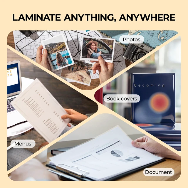 Alt view image 6 of 7 - Self-Adhesive Laminating Sheets, 50 Pack, 9"x12", 4mil Back to School Supplies, Waterproof, No Machine Needed, Clear Protective Film for Documents, Photos, Menus, and Book Covers