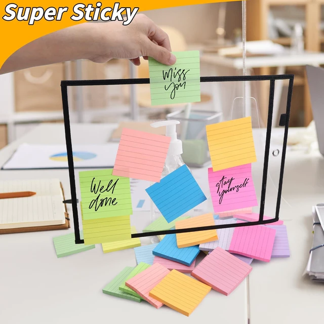 Alt view image 5 of 7 - 120 Pack Lined Sticky Notes 3x3 Inch 12 Colors Colorful Memo Pads Bulk