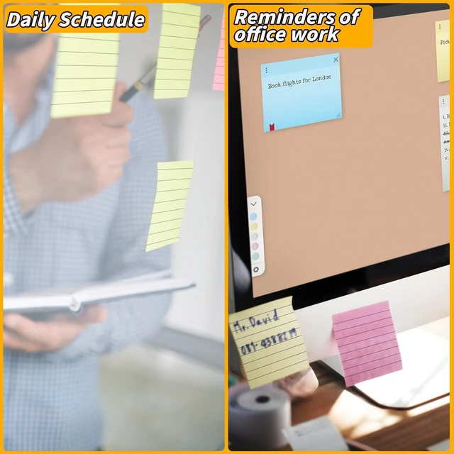 Alt view image 6 of 7 - 120 Pack Lined Sticky Notes 3x3 Inch 12 Colors Colorful Memo Pads Bulk
