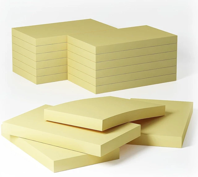 Main image of 960 Sheets 3 in x 5 in Large Sticky Notes, 76 x 127 mm 6 Pads Assorted Self-Stick Pads for Notebook,Office,School and Home,80 Sheets/Pad (12 Pads Yellow)