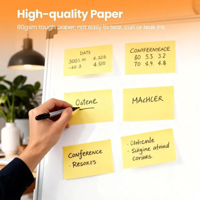 Alt view image 7 of 7 - 1920 Sheets 3 in x 5 in Large Sticky Notes, 76 x 127 mm 6 Pads Assorted Self-Stick Pads for Notebook,Office,School and Home,80 Sheets/Pad (24 Pads Yellow)