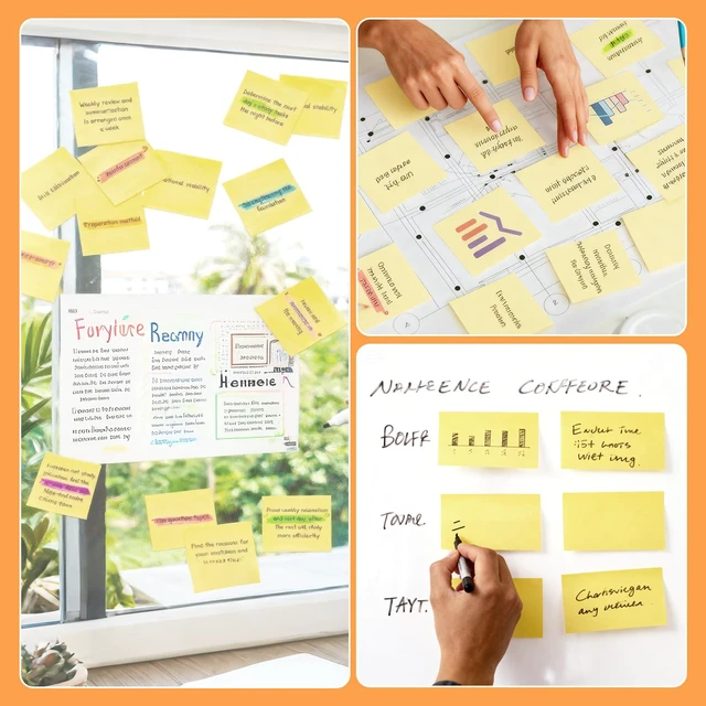 Alt view image 5 of 7 - 1920 Sheets 3 in x 5 in Large Sticky Notes, 76 x 127 mm 6 Pads Assorted Self-Stick Pads for Notebook,Office,School and Home,80 Sheets/Pad (24 Pads Yellow)