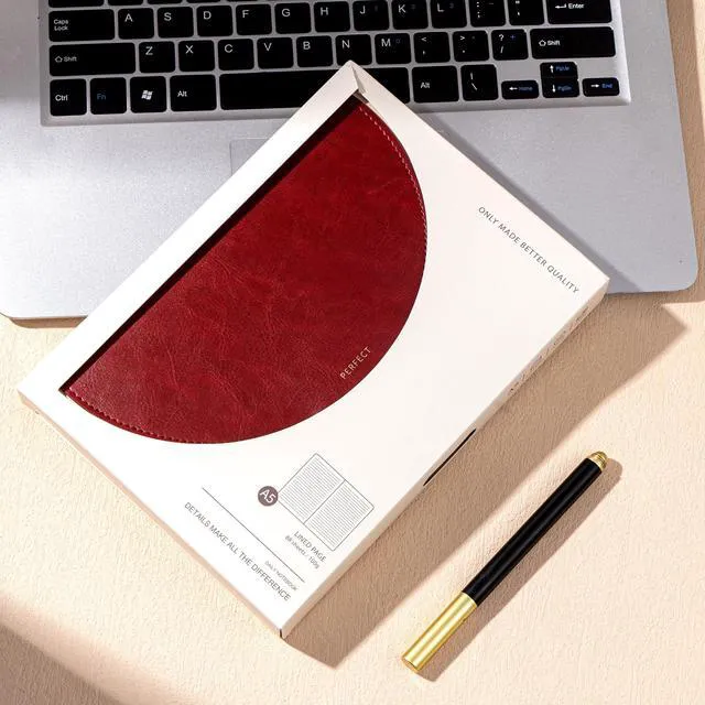 Alt view image 6 of 7 - Journal for Women Leather Journaling Notebooks Hardcover Diary Red Buckle Closure, A5 Journals for Writing, 100 GSM Lined Journal for Business Work School, Note Taking, 5.9" x8.5"