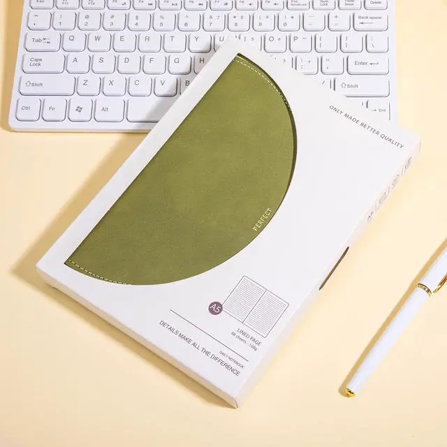 Alt view image 5 of 7 - Journal for Women Leather Journaling Notebooks Hardcover Diary Green Buckle Closure, A5 Journals for Writing, 100 GSM Lined Journal for Business Work School, Note Taking, 5.9" x8.5"