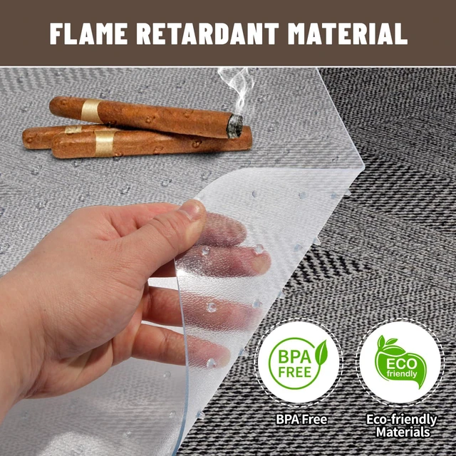 Alt view image 5 of 7 - Clear Office Chair Mat for Carpet - 36"x48" Heavy-Duty Protection for Low Pile Carpets - Not Suitable for Hardwood Floors