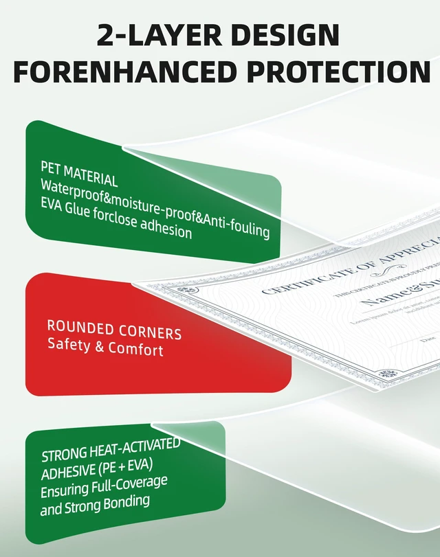 Alt view image 3 of 7 - 100Pack Legal Size Laminating Sheets 5Mil -8.5"x14" (9x14.5) Laminating Pouches No Bubble Thermal Laminating Sheets for Documents, Menus, Certificates & School/Office Use