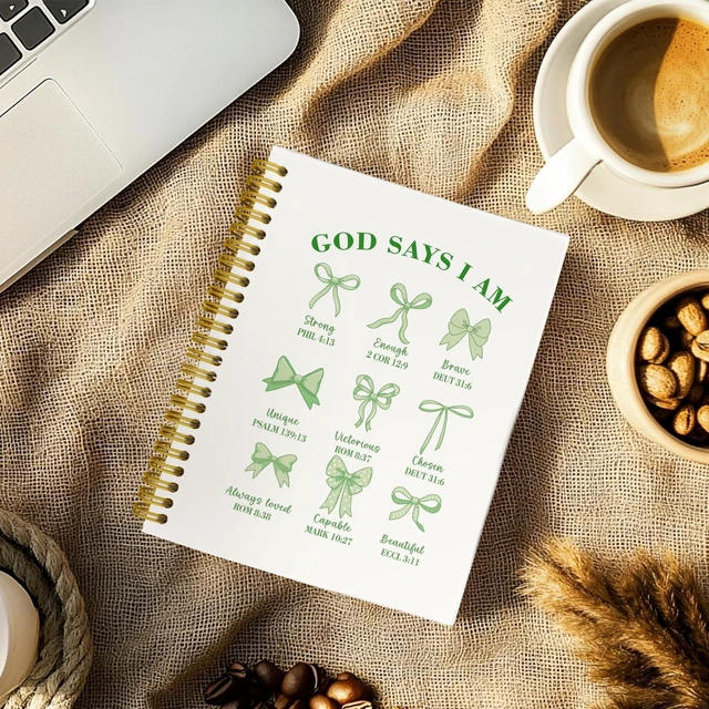Alt view image 4 of 6 - Christian Sage Green Bible Notebook, Green Spiral Notebook for Women Christian Green Journal Gifts for Women, Sage Green Hardcover Spiral Notebook for Church Notes, 5.5 x 8.3 Inch