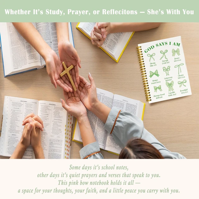 Alt view image 2 of 6 - Christian Sage Green Bible Notebook, Green Spiral Notebook for Women Christian Green Journal Gifts for Women, Sage Green Hardcover Spiral Notebook for Church Notes, 5.5 x 8.3 Inch