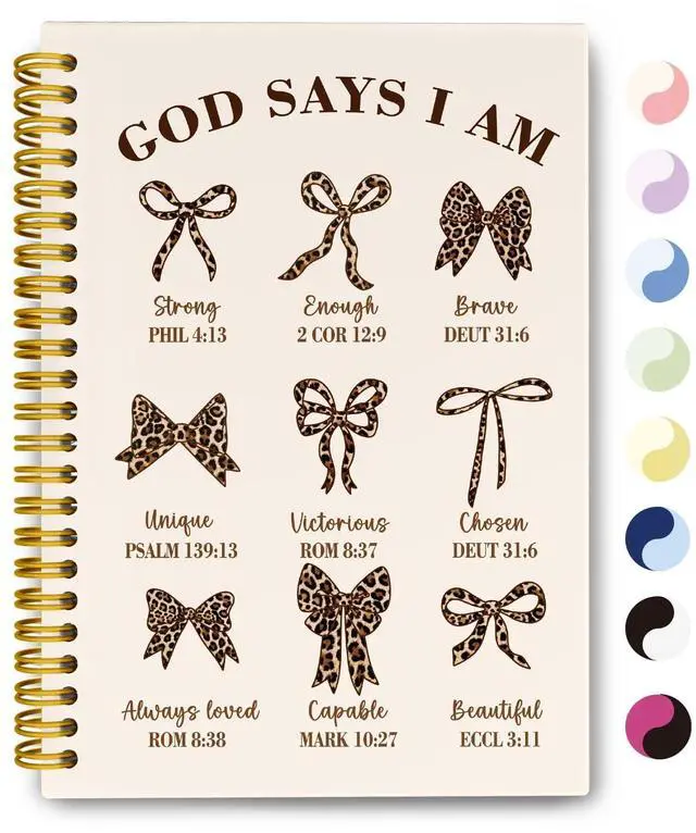 Main image of Leopard Notebook Journal, Christian Bible Notebook for Women Leopard Print Spiral Notebook for Church Notes, Bible Study Supplies, Cute Christian Gifts for Women, 5.5 x 8.3 Inch: Amazon.com