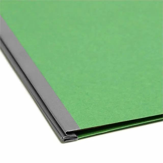 Alt view image 4 of 7 - Pressboard Classification File Folder with SafeSHIELD Fasteners, 1 Divider, 2" Expansion, Letter Size, Green, 10 per Box (13733) (Pack of 1)