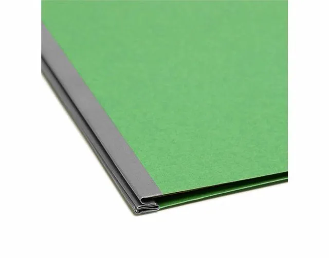 Alt view image 5 of 7 - Pressboard Classification File Folder with SafeSHIELD Fasteners, 1 Divider, 2" Expansion, Letter Size, Green, 10 per Box (13733) (Pack of 1)
