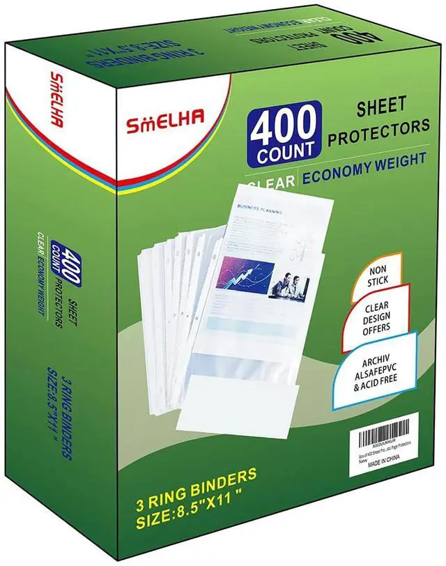 Main image of Sheet Protectors 400 Page,Page Protector 8.5" x 11" Upgraded Clear Plastic Page Protectors,for 3 Ring Binder, Top Loading Paper Protector with Reinforced Holes,Holds Multiple SheetsLetter Size