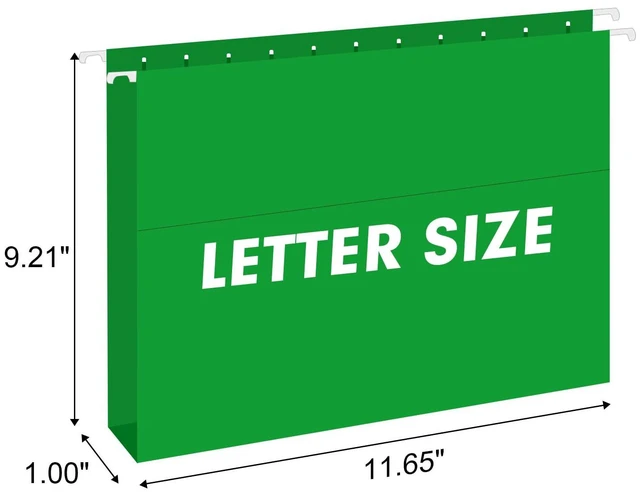 Alt view image 2 of 7 - Extra Capacity Hanging File Folders, 60 Pack Letter Size Reinforced Hanging Folders with Heavy Duty 1 Inch Expansion for Bulky Files, Filing Cabinet, Adjustable Tabs, Assorted Colors